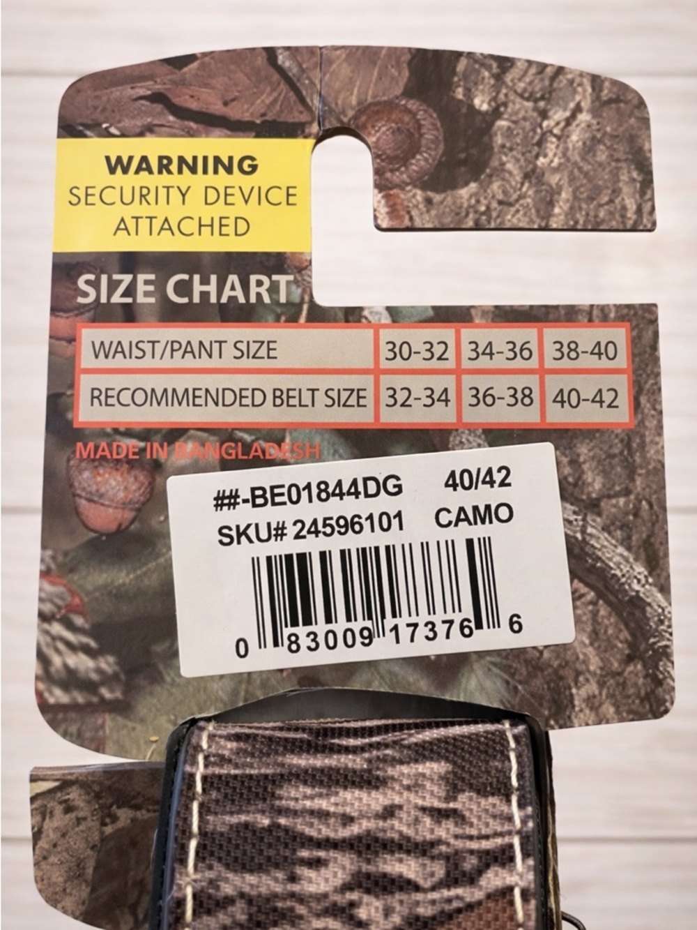 Mossy Oak Camo Belt Size 40/42 Hunting Outdoor NWT - Picture 5 of 5